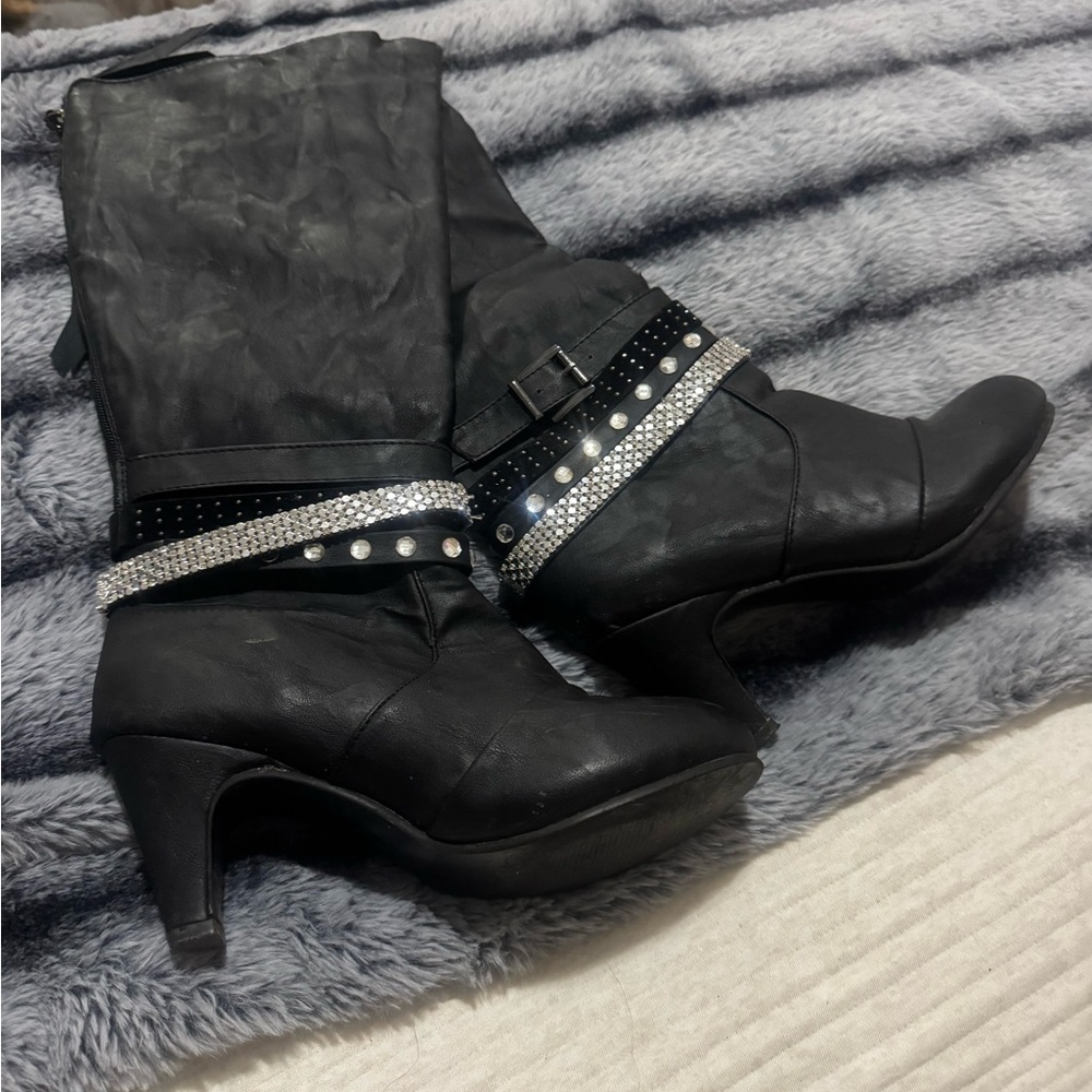 Black Studded Women's Boots